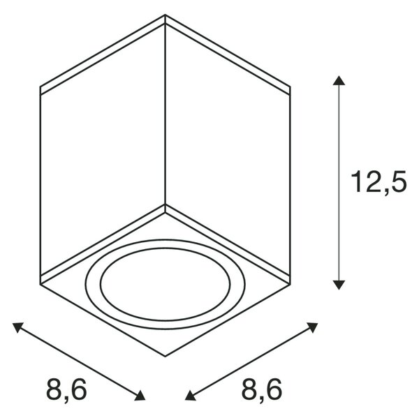 SLV 1003420 Enola Square S, venkovní stropní svítidlo, LED 9W 3000/4000K, antracit, rozměr 8,6x8,6cm, IP65