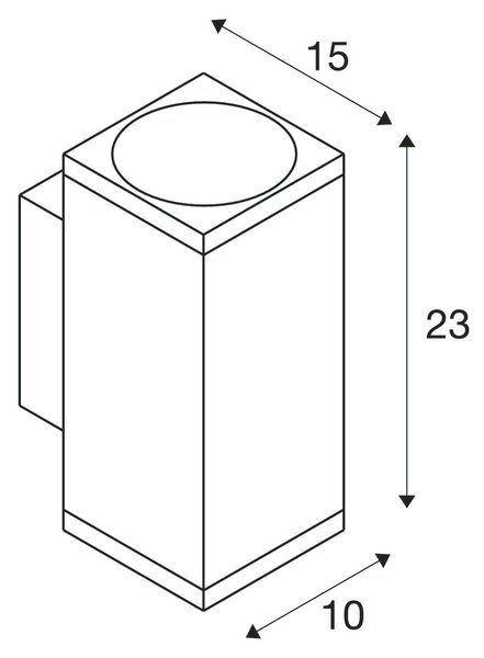 SLV 1003419 Enola Square Up/Down M, venkovní nástěnné svítidlo, LED 19W 3000/4000K, antracit, výška 23cm, IP65