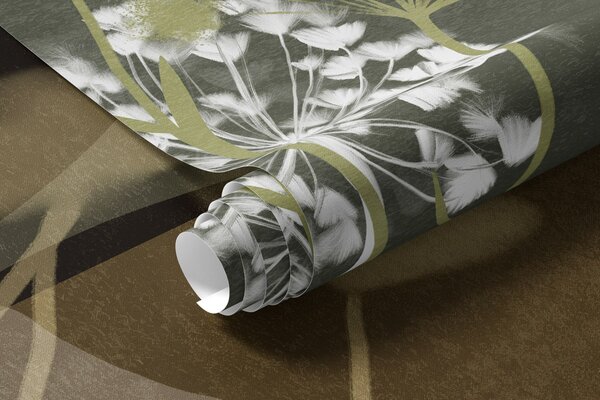 Fototapety Botanická a minimalistická kompozice ze sušených květin a listů s, Fototapety 3D, Fototapety 3d květiny, w09906v2 : uwalls.cz