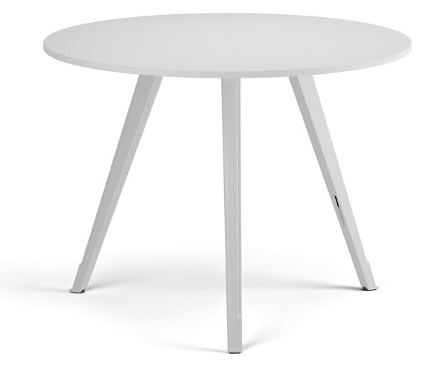 Konferenční stůl PRIMO ZEN, průměr 100 cm, bílá podnož, bílá