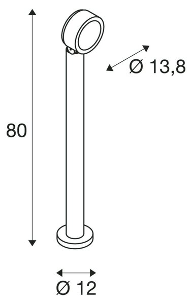 SLV 1002907 Eskina Pole, venkovní stmívatelná stojací lampa, LED 14,5W 3000/4000K, antracit, výška 80cm, IP65