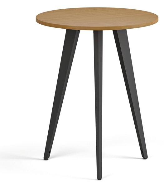 Konferenční stůl PRIMO VIBE, průměr 60 cm, černá podnož, buk