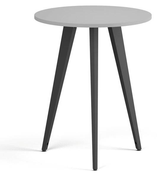 Konferenční stůl PRIMO VIBE, průměr 60 cm, černá podnož, šedá