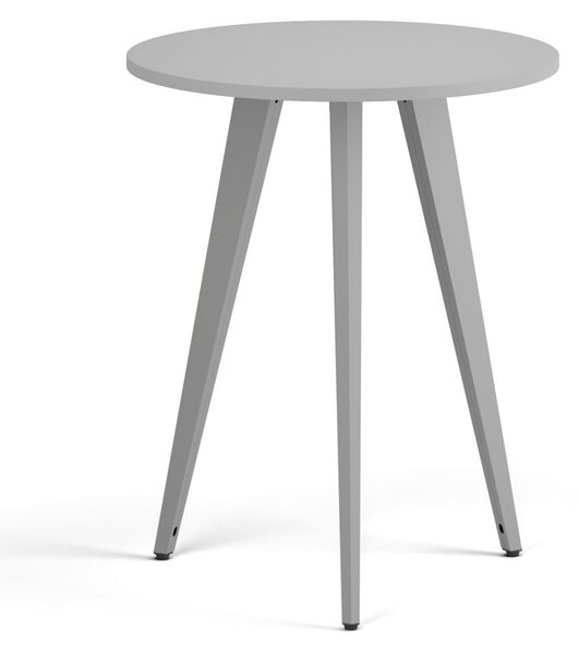 Konferenční stůl PRIMO VIBE, průměr 60 cm, šedostříbrná podnož, šedá