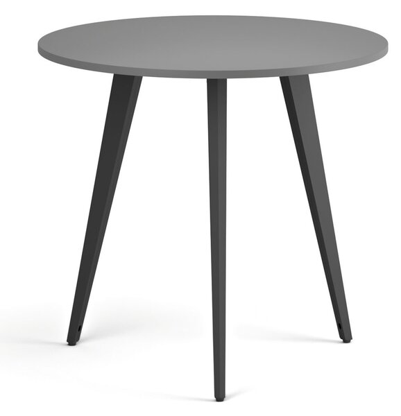 Konferenční stůl PRIMO VIBE, průměr 80 cm, černá podnož, grafit