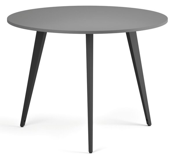 Konferenční stůl PRIMO VIBE, průměr 100 cm, černá podnož, grafit