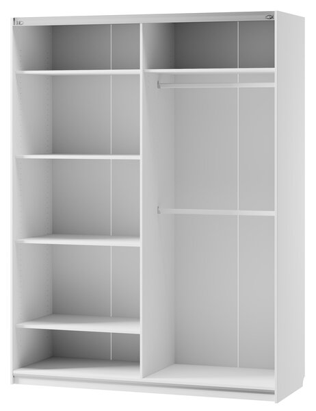 Šatní skříň Sallosa 30 (bílá + lesk bílý)