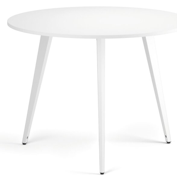 Konferenční stůl PRIMO VIBE, průměr 100 cm, bílá podnož, bílá