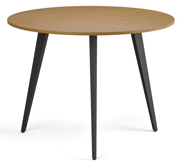 Konferenční stůl PRIMO VIBE, průměr 100 cm, černá podnož, buk