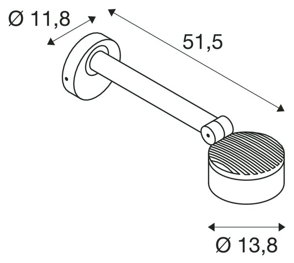 SLV 1002905 Eskina, venkovní bodové nástěnné svítidlo, LED 14,5W 3000/4000K, antracit, IP65, stmívatelné, délka 51,5cm
