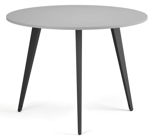 Konferenční stůl PRIMO VIBE, průměr 100 cm, černá podnož, šedá