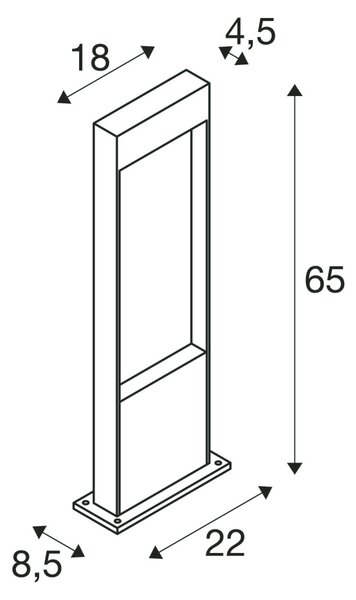 SLV 1002957 Flatt pole 65 venkovní sloupek LED 9,7W 3000K, antracit/imitace dřeva, výška 65cm, IP65