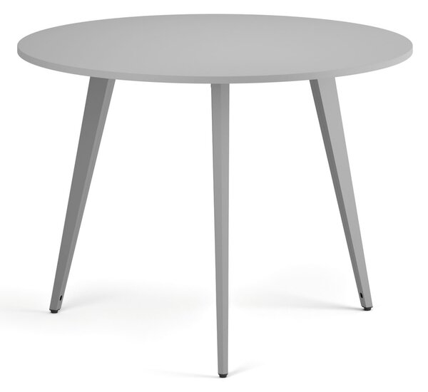 Konferenční stůl PRIMO VIBE, průměr 100 cm, šedostříbrná podnož, šedá