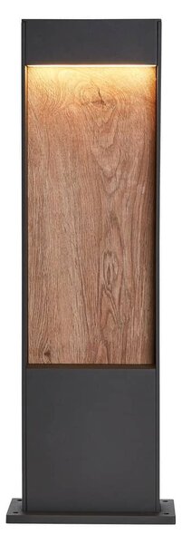 SLV 1002957 Flatt pole 65 venkovní sloupek LED 9,7W 3000K, antracit/imitace dřeva, výška 65cm, IP65