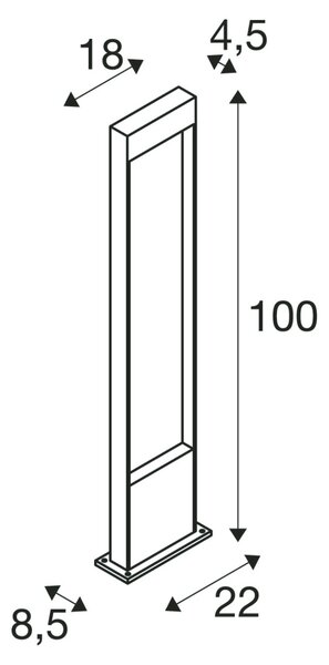 SLV 1002958 Flatt Pole 100, venkovní sloupek LED 9,7W 3000K, antracit, výška 100cm, IP65