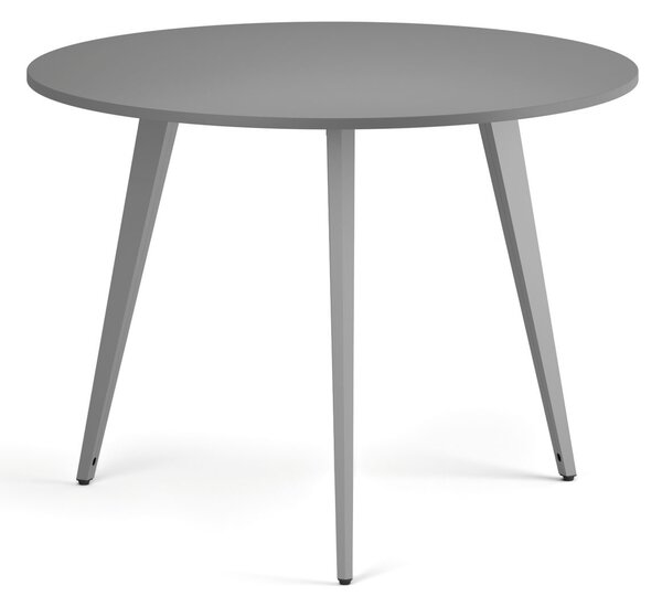 Konferenční stůl PRIMO VIBE, průměr 100 cm, šedostříbrná podnož, grafit