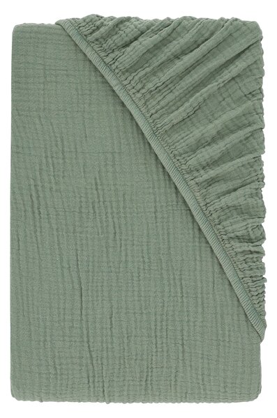 Livarno® Mušelínové napínací prostěradlo, 140-160 x 200 cm (zelená) (100409305004)