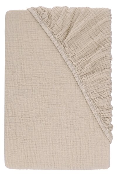 Livarno® Mušelínové napínací prostěradlo, 140-160 x 200 cm (béžová) (100409305002)