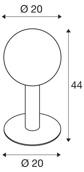 SLV 1002000 Gloo Pure 44, venkovní sloupkové svítidlo, 1x E27 max 23W, antracit, výška 44cm, IP44