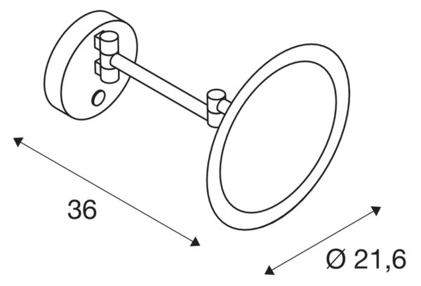 SLV 1004971 Maganda WL, nástěnné zvětšovací zrcátko s osvětlením LED 4,8W, 2700/3000/4000K chrom, průměr 21,6cm
