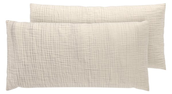 Livarno® Mušelínový potah na polštář pro spánek na boku, 40 x 80 cm, 2 kusy (béžová) (100408827002)