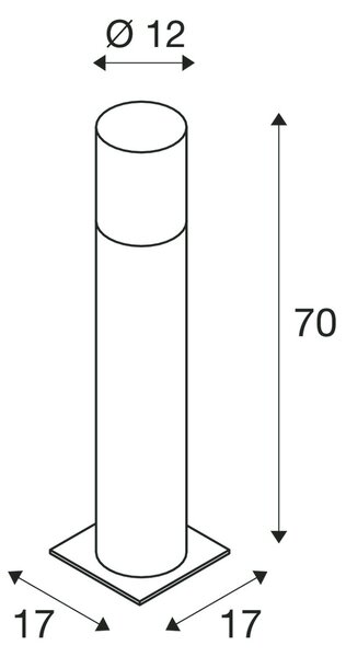 SLV 1000666 Lisenne Pole 70, sloupkové svítidlo z čediče a skla, 1x E27, výška 70cm, IP54