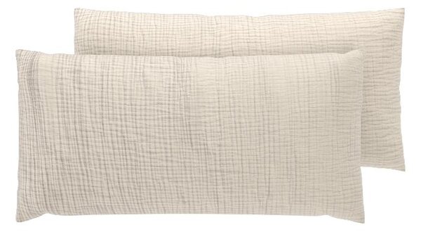 Livarno® Mušelínový potah na polštář pro spánek na boku, 40 x 80 cm, 2 kusy (béžová) (100408827002)