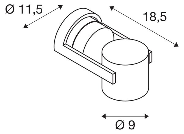 SLV 1004664 Oculus, černé nástěnné/stropní svítidlo, LED 10,5W 2000-3000K, průměr 9cm