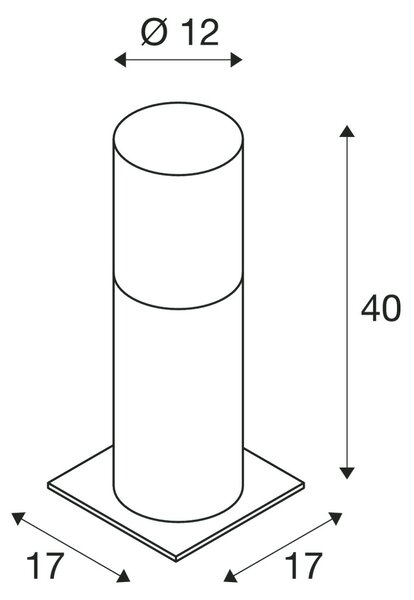 SLV 1000665 Lisenne Pole 40, sloupkové svítidlo z čediče a skla, 1x E27, výška 40cm, IP54