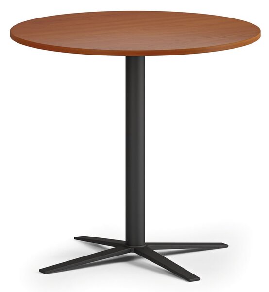 Konferenční stolek AURA, průměr 60 cm, černá podnož, třešeň