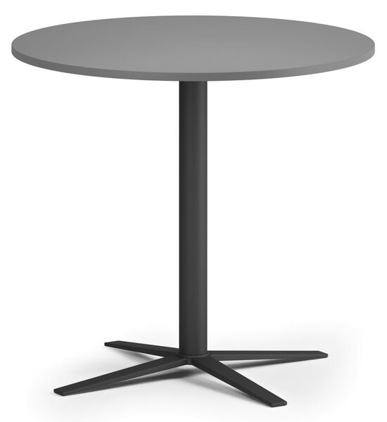 Konferenční stolek AURA, průměr 60 cm, černá podnož, grafit