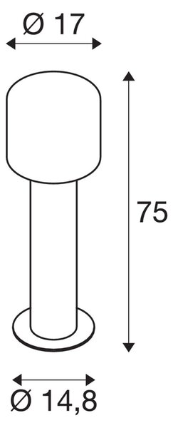 SLV 1004680 Ovalisk, venkovní sloupkové svítidlo, LED 9W 3000/4000K, antracit, výška 75cm, IP65