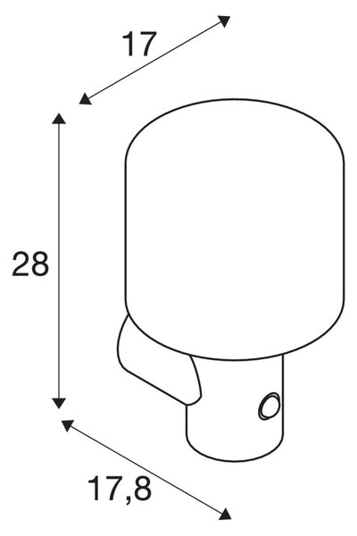 SLV 1004679 Ovalisk, venkovní nástěnné svítidlo se senzorem, LED 9,6W 3000/4000K, antracit, výška 28cm, IP65