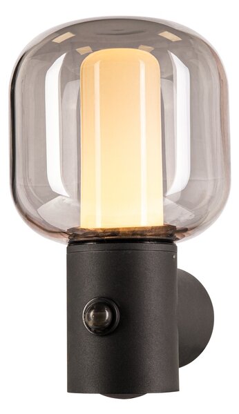 SLV 1004679 Ovalisk, venkovní nástěnné svítidlo se senzorem, LED 9,6W 3000/4000K, antracit, výška 28cm, IP65