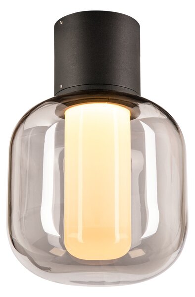 SLV 1004677 Ovalisk, venkovní stropní svítidlo, LED 7,5W 3000/4000K, antracit, průměr 17cm, IP65