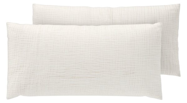 Livarno® Mušelínový potah na polštář pro spánek na boku, 40 x 80 cm, 2 kusy (bílá) (100408827005)