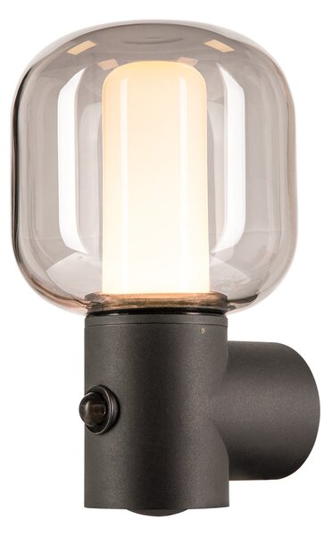 SLV 1004679 Ovalisk, venkovní nástěnné svítidlo se senzorem, LED 9,6W 3000/4000K, antracit, výška 28cm, IP65