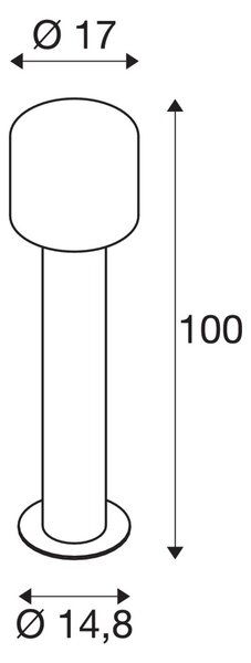 SLV 1004681 Ovalisk, venkovní sloupkové svítidlo, LED 9W 3000/4000K, antracit, výška 100cm, IP65