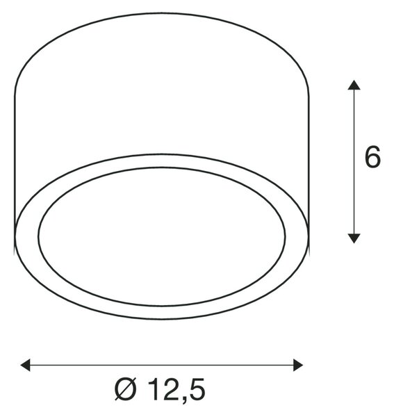 SLV 1000339 Rox, venkovní stropní svítidlo, 1x GX53 max 9W, kartáčovaný hliník, průměr 12,5cm, IP44