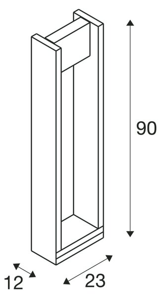 SLV 1003001 Quad, venkovní sloupkové svítidlo, LED 18W 3000K, antracit, výška 90cm, IP65