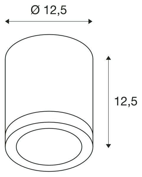 SLV 1000332 Rox, venkovní stropní svítidlo,1x GU10 ES111 max 75W, kartáčovaný hliník, průměr 12,5cm, IP44