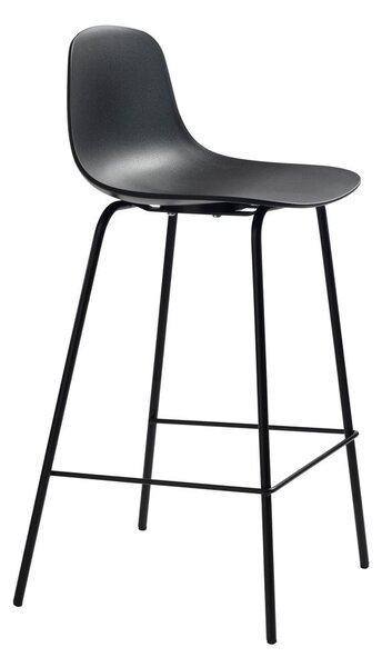 Černá plastová barová židle (výška sedáku 67,5 cm) Whitby – Unique Furniture