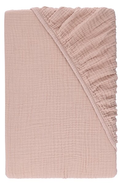 Livarno® Mušelínové napínací prostěradlo, 140-160 x 200 cm (světle růžová) (100409305003)