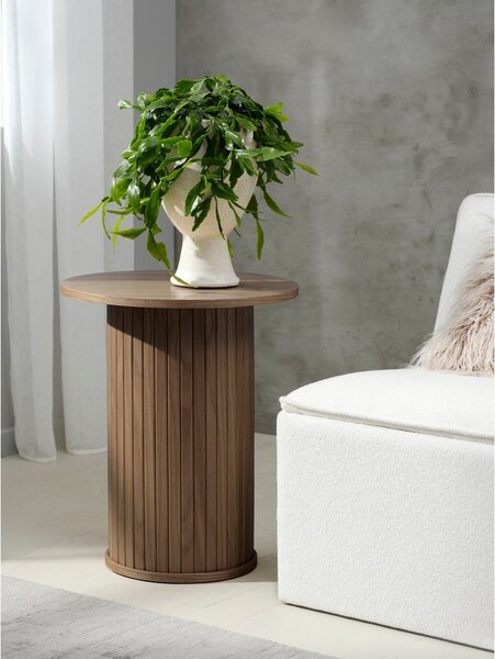 Kulatý odkládací stolek v dekoru dubu ø 50 cm Nola – Unique Furniture
