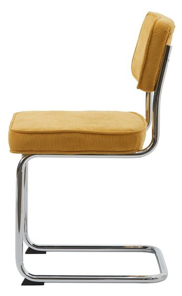 Žlutá manšestrová jídelní židle Rupert – Unique Furniture