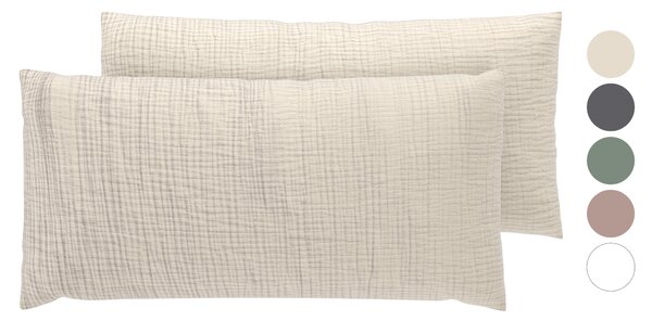 Livarno® Mušelínový potah na polštář pro spánek na boku, 40 x 80 cm, 2 kusy (100408827)