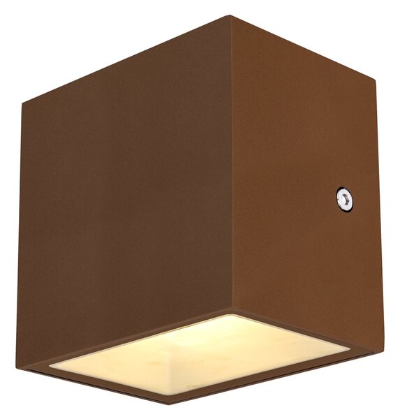 SLV 1002034 Sitra Cube Up/Down, venkovní nástěnné svítidlo, LED 10W 3000K, rezavé, výška 11cm, IP44