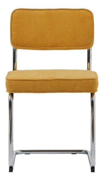 Žlutá manšestrová jídelní židle Rupert – Unique Furniture