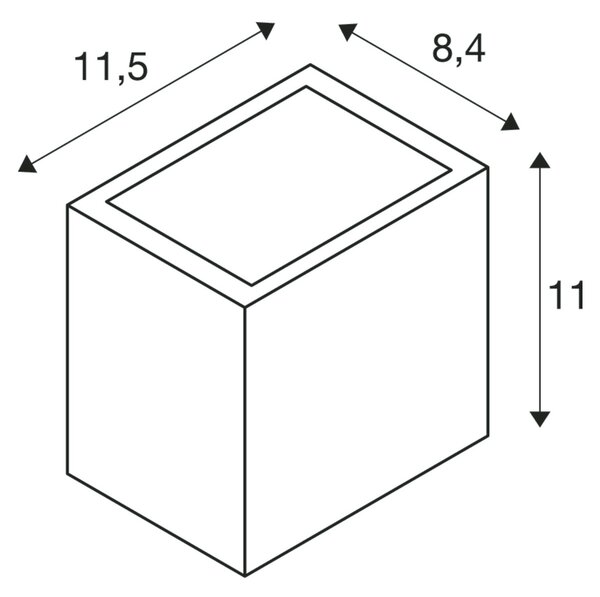 SLV 1002032 Sitra Cube, venkovní nástěnné svítidlo, LED 10W 3000K, antracit, výška 11cm, IP44