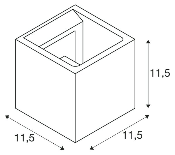 SLV 1000910 Solid Cube, šedé nástěnné svítidlo 1x G9 max. 25W